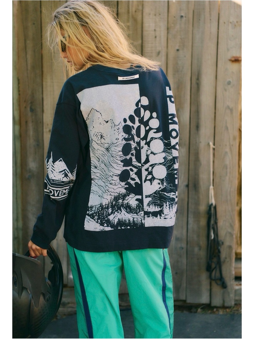 Free People FP Movement Hustle Scenic Logo Layer NWT SZ M